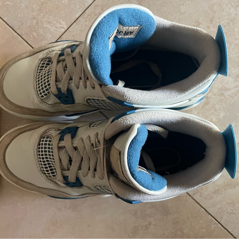 Air Jordan Retro 4 Military Blue Kids Sneakers - Picture 4 of 12